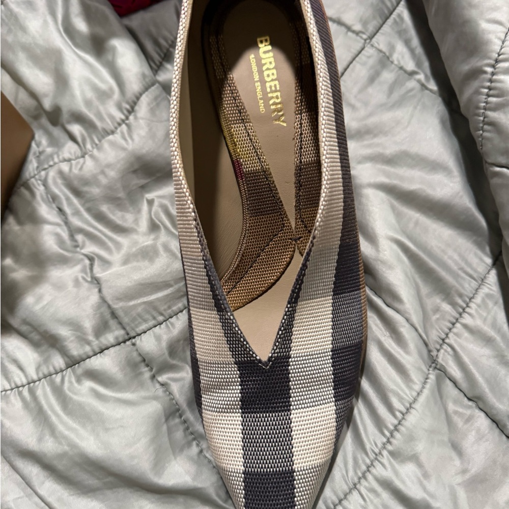 Burberry Checkered Wedges in Brown and Cream - Picture 5 of 16